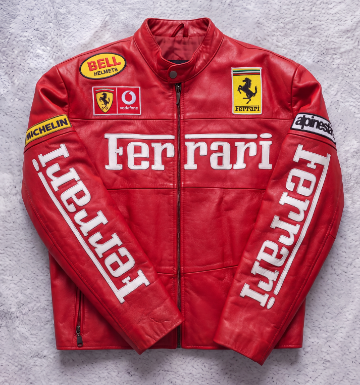 FERRARI F1 LEATHER JACKET RED