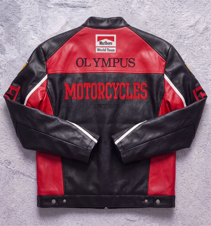 FERRARI F1 LEATHER JACKET RED/BLACK